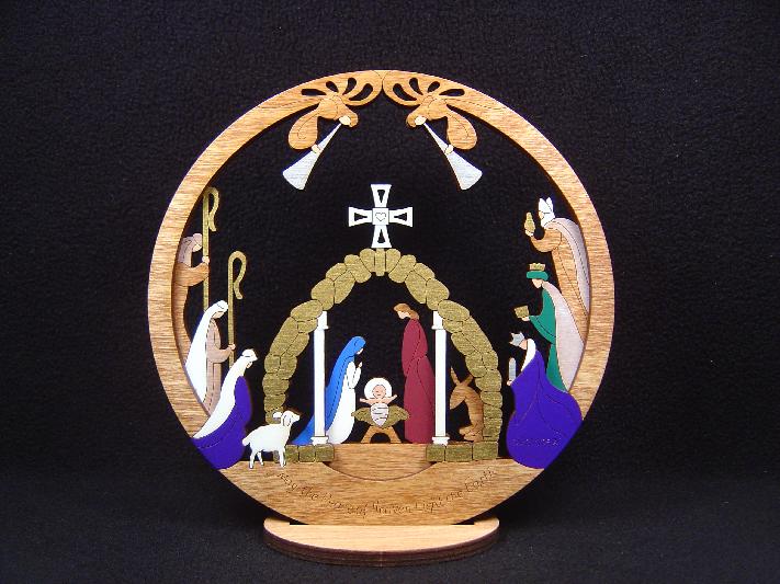 Medium Layered Round Nativity #212